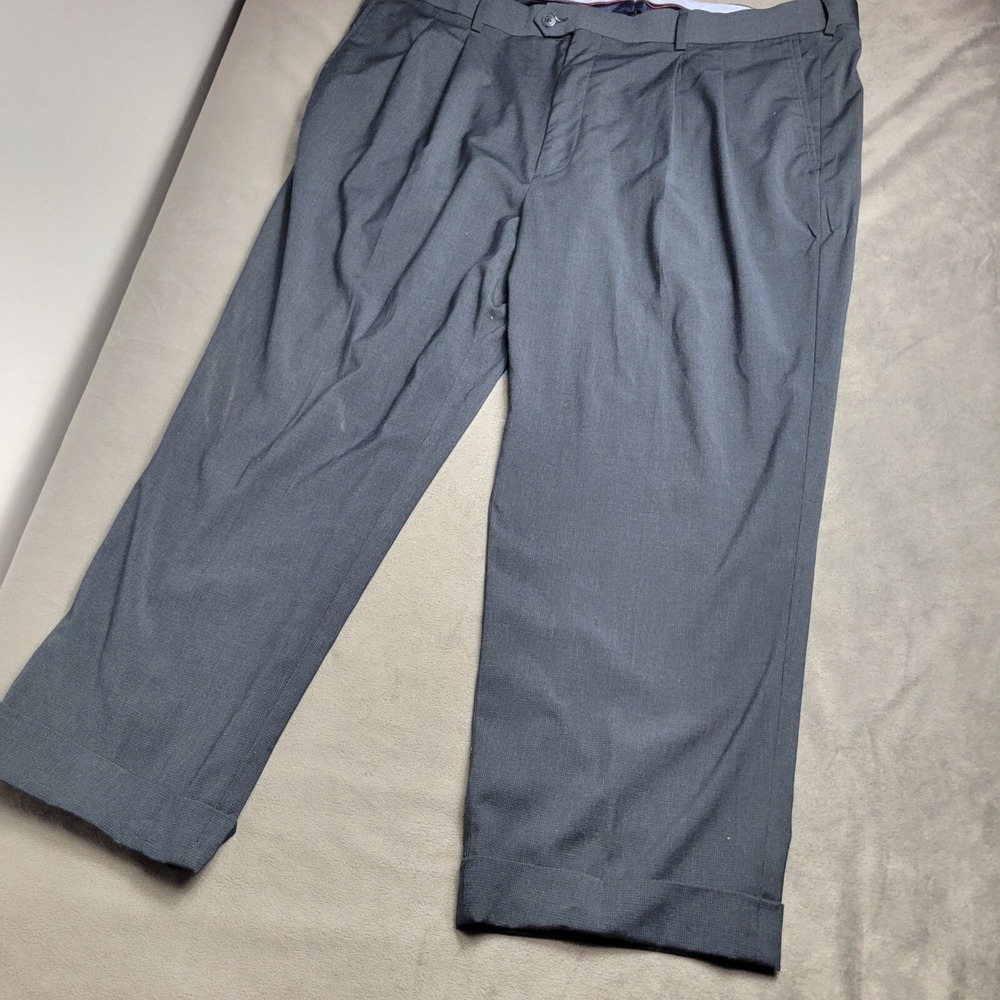TravelSmart Mens Gray Pleated Dress Pants 42x30 Wool Blend
